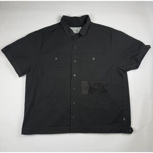 Poler Short Sleeve Cargo Button Down Shirt Fishing Mesh Pocket Medium